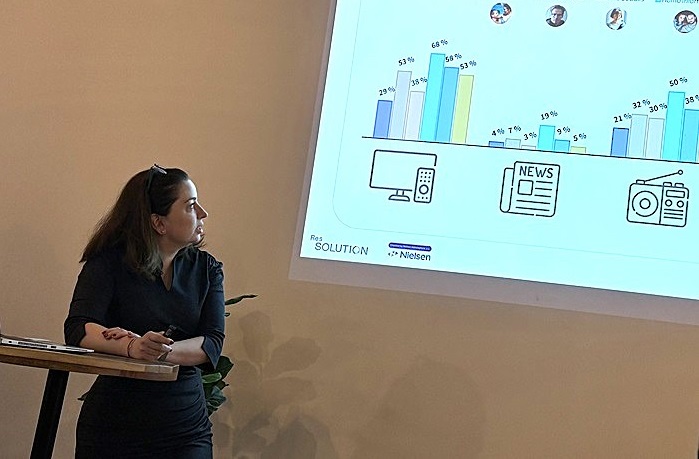 Agentury ResSolution Group a Nielsen představily studii o sledovanosti a vnímání zpravodajství v českém prostředí. Na snímku Lucie Vlčková, Head of Insights & Media Research. ResSolution Group. Zdroj: MediaGuru.cz